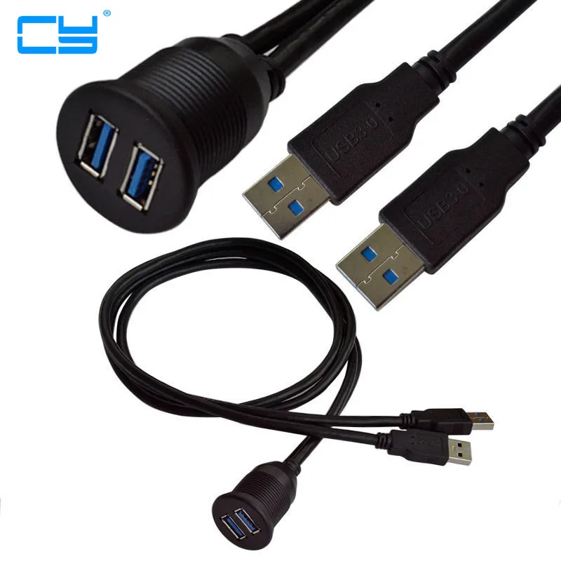 2 Порты Dual USB 3 0 удлинитель AUX заподлицо автомобильный держатель мм удлиняющий
