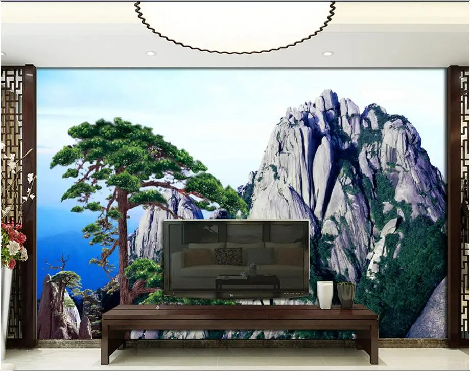 

3d room wallpaper custom mural non-woven photo Alpine pine landscape decoration painting 3d wall murals wallpaper for walls 3 d