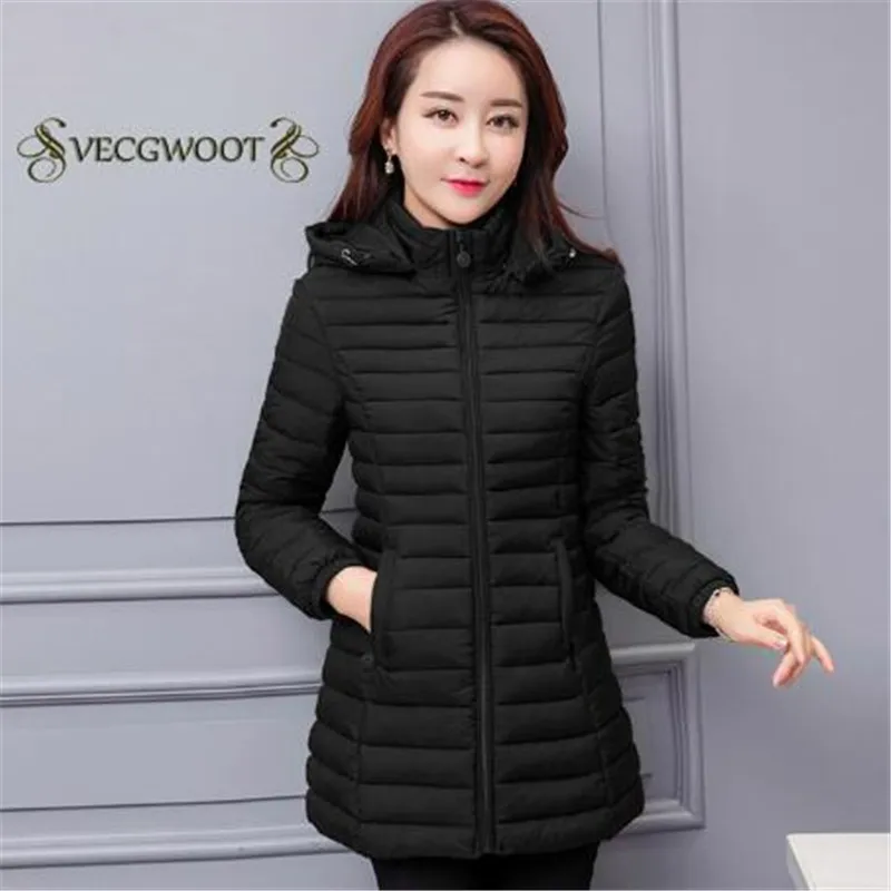 Зимняя женская хлопковая куртка 2020 Новая мода средней длины с капюшоном