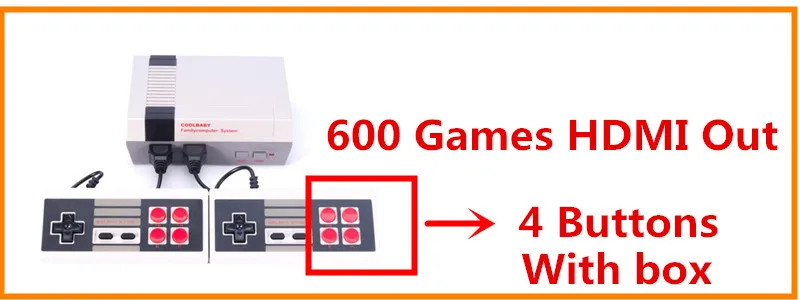 600games HDMI OUT Мини ТВ игровой консоли Поддержка HDMI/AV 8 бит Ретро игровая консоль встроенный 620/600/500 игры портативные игровые плеер с коробкой - Цвет: 600games HDMI OUT