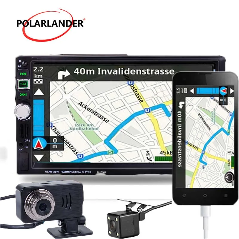 Автомагнитола 7026GM с GPS навигацией 7 дюймов автомагнитола 2 Din камерой заднего вида