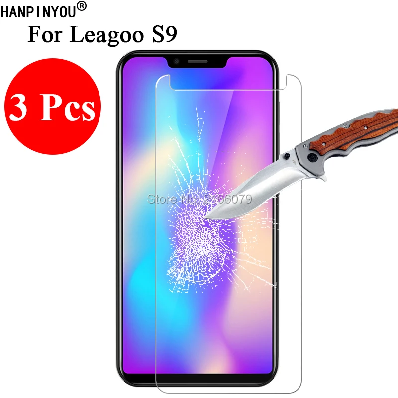 

3 Pcs/Lot 9H 2.5D Tempered Glass Screen Protector For Leagoo S9 5.85" Protective Film +Clean Tools