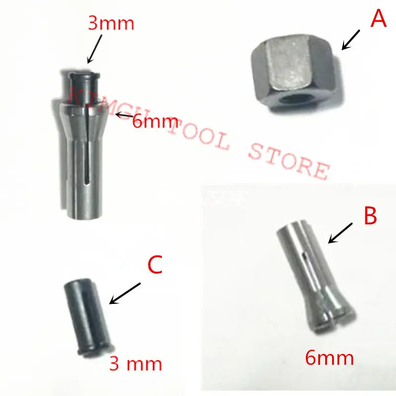 Железная Chuck Кепки заменить для Makita GD0600 906 3 мм 6 мм 763627-4 GD0603 GD0601 Втулка Конусная Зажимная