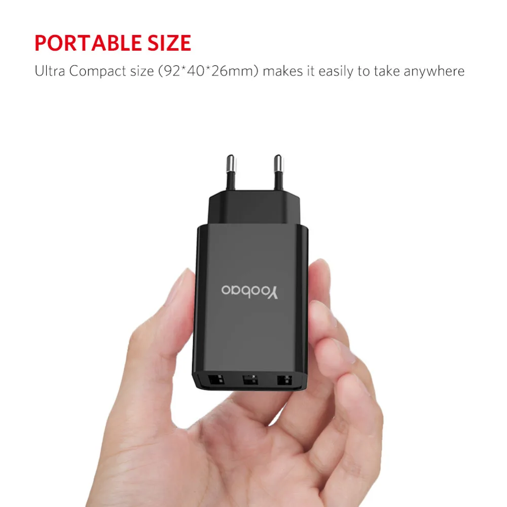 Yoobao 723 USB Зарядное устройство 5V3. 4A Универсальный Портативный стены 3 Порты и