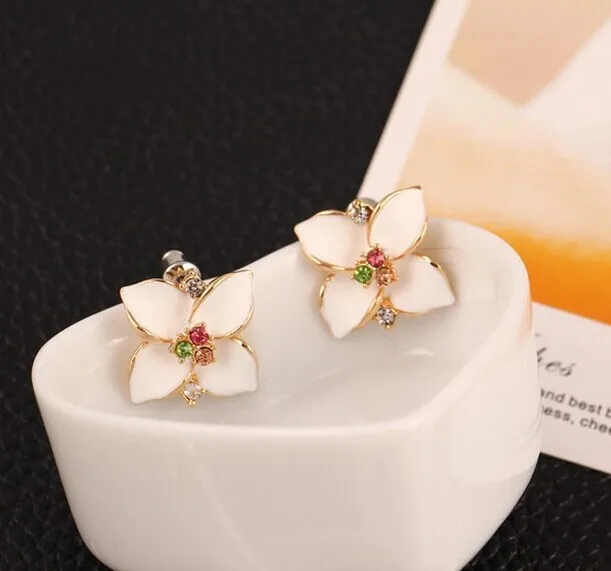 Серьги гвоздики женские в виде четырех цветов 4 ED16|earrings fashion|earrings free shippingfashion earrings |