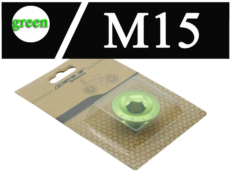 green M15 MTB дорожный горный велосипед Крынка на звездочку Болт колпачок для гайки и винта для Shimano 1x M15 M18 M20 фиксирующий кривошипный болт велосипедная цепь - Цвет: green M15