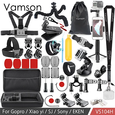 Vamson для Xiaomi yi 4 k комплект аксессуаров монопод для Gopro Hero 6 5 4 3 для eken для SOOCOO для SJCAM VS104D - Цвет: VP104H