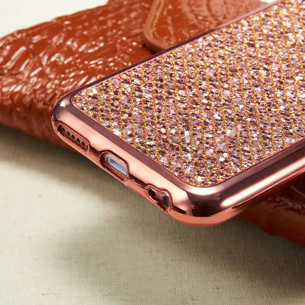 For Samsung Galaxy Note 9 8 5 4 S9 S8 Plus S6 S7 Edge S5 S4 Mini IPhone X Shiny Bling Rubber Crystal Glitter Soft TPU Case Cover |