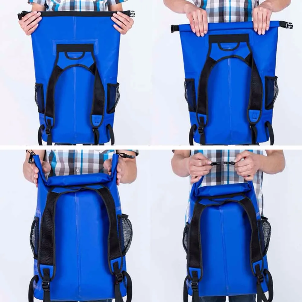 Рюкзак 20 л водонепроницаемый из ПВХ сухая сумка с застежкой сверху для кемпинга