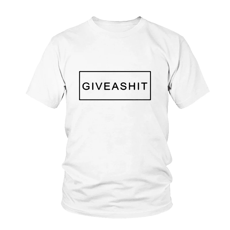 

GIVE A SHIT Letters Print Women Harajuku Tshirt Cotton Casual Funny T Shirt Lady Girl Top Tee Hipster Female T Shirts Drop Ship