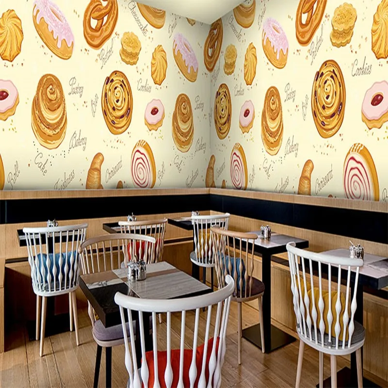 Обои 3d Индивидуальные хлебобулочные обои десертный чайный магазин Фастфуд