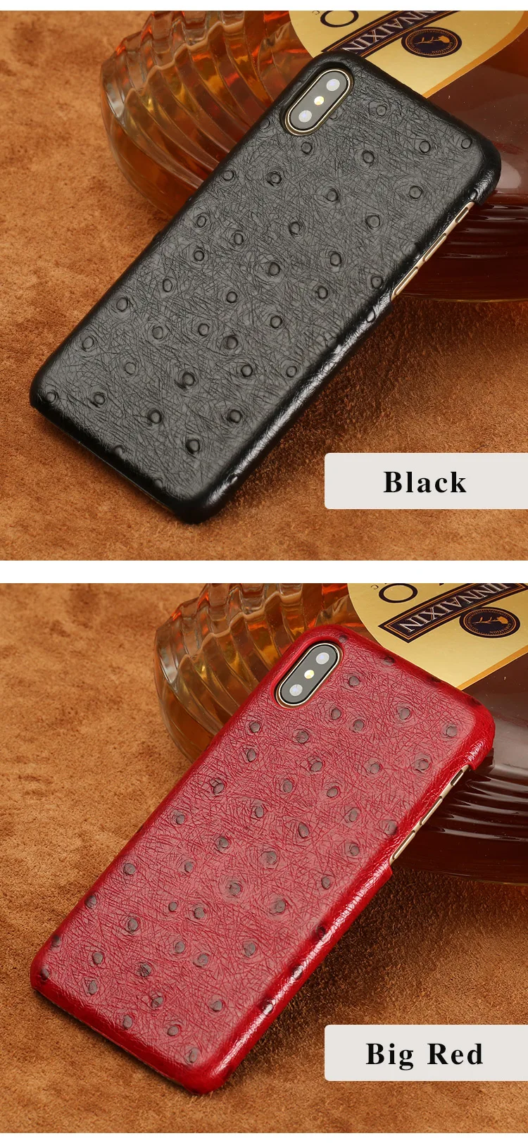 Чехол LANGSIDE из натуральной кожи для LG G7 G5 V30 V40, роскошный чехол из кожи страуса с текстурой, Воловья кожа, ручная работа, задняя крышка на заказ