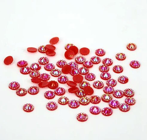 

Free shipping~! Jelly Siam AB Resin lace Flatback beads for Nail Art/Garment/Decoration.4mm 5mm 6mm