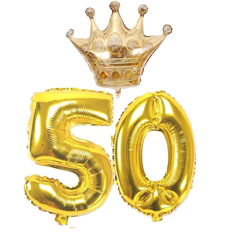 number 50 Вечерние воздушные шары на день рождения для детей 10, 16, 18, 20, 30, 40, 50, 60, 70, 80 лет, комплект украшений на юбилей - Цвет: number 50