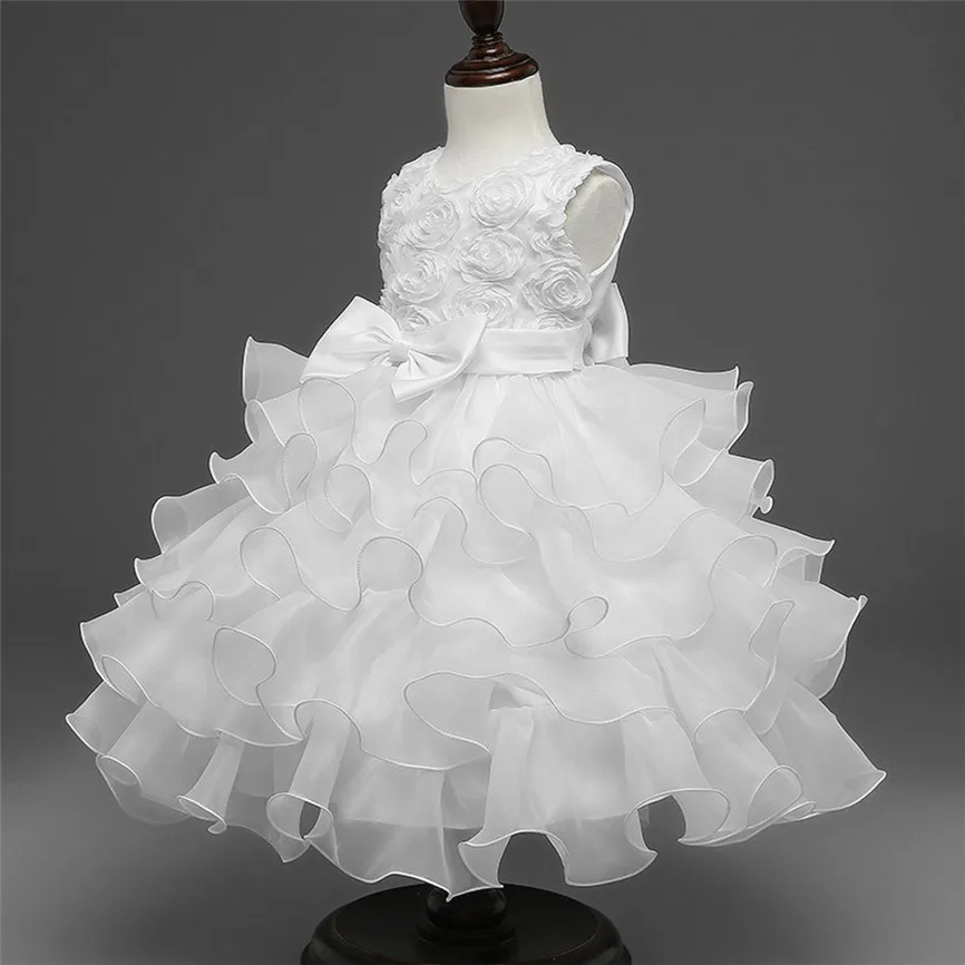 2018 New Cute Princess Formal Dress Kids Baby Girls Flower Birthday Wedding Bridesmaid Pageant Mini Dresses Dropshipping 823 | Детская