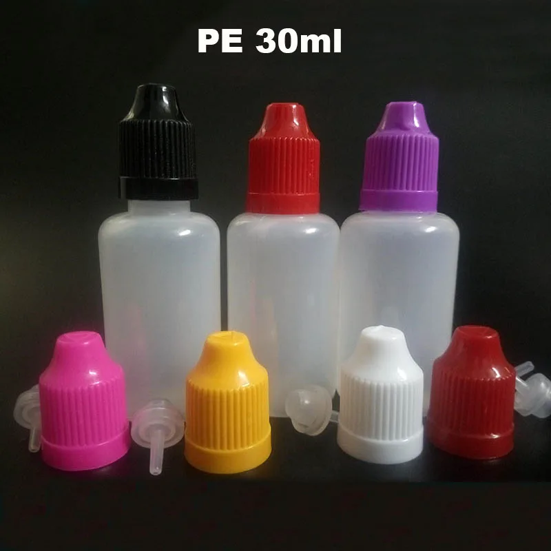Новый дизайн PE 30 мл черный и белый пустой бутылки для сока пластиковые флаконы