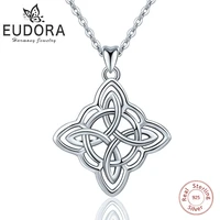 eudora 925 sterling silver women girl pendant necklace irish infinite love necklace sliver fine jewelry for women best gift d200