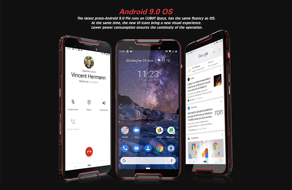 Cubot Quest спортивный телефон Android 9,0 IP68 Водонепроницаемый MT6762 Восьмиядерный 4 Гб 64 ГБ 4000 мАч 2,0 ГГц 6P объектив двойная камера NFC Смартфон