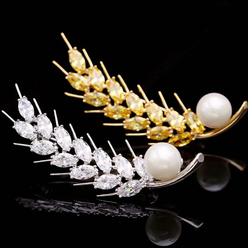 Мужская брошь в форме пшеничных ушей Red Trees брендовая высокого качества зимнее