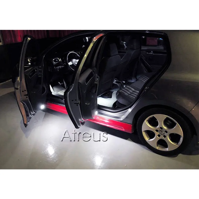 Для Volkswagen CC VW Polo Passat B6 B7 Golf GTi Jetta EOS Tiguan Scirocco Touareg двери автомобиля приветственные огни белый SMD светодиодный светильник