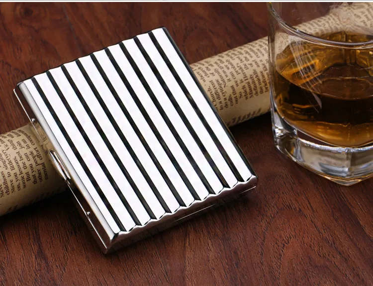 Креативный персональный Ультратонкий чехол для сигарет из нержавеющей стали и