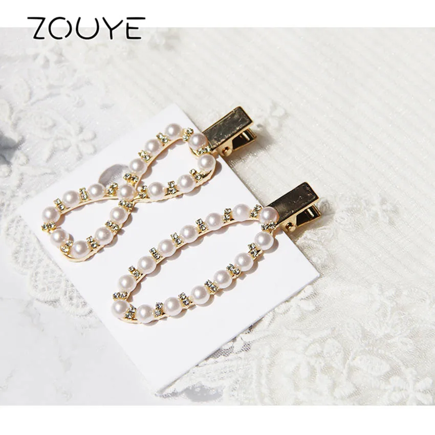 ZOUYE простота Феи искусственный жемчуг заколки для волос ювелирные изделия бант