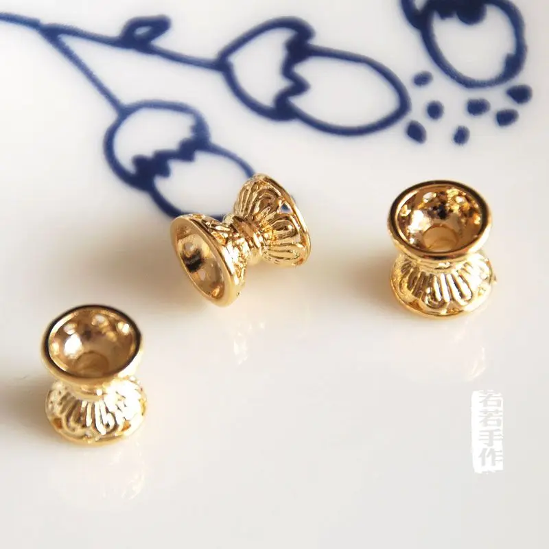 Оптовая продажа 2 шт./лот позолоченные бусины фурнитура для поделок женщин |