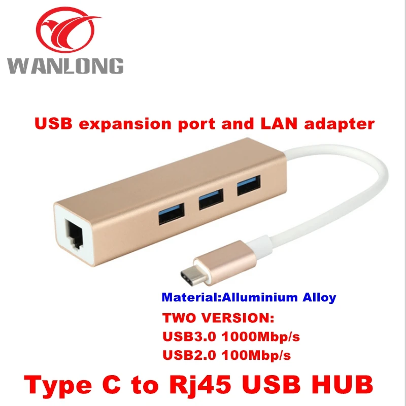 Тип C до Rj45 адаптер 3 * USB 0 Порты и разъёмы с worknet карты 1000Mbp/s сетевой проводной сети