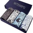 Боксеры WTEMPO мужские короткие, Брендовое нижнее белье, дышащие пикантные модные трусы, 4 шт.лот