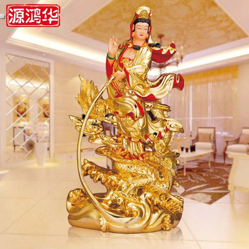 Источник Honghua ремесла смолы украшения покрытие золотой Будда езда Дракон