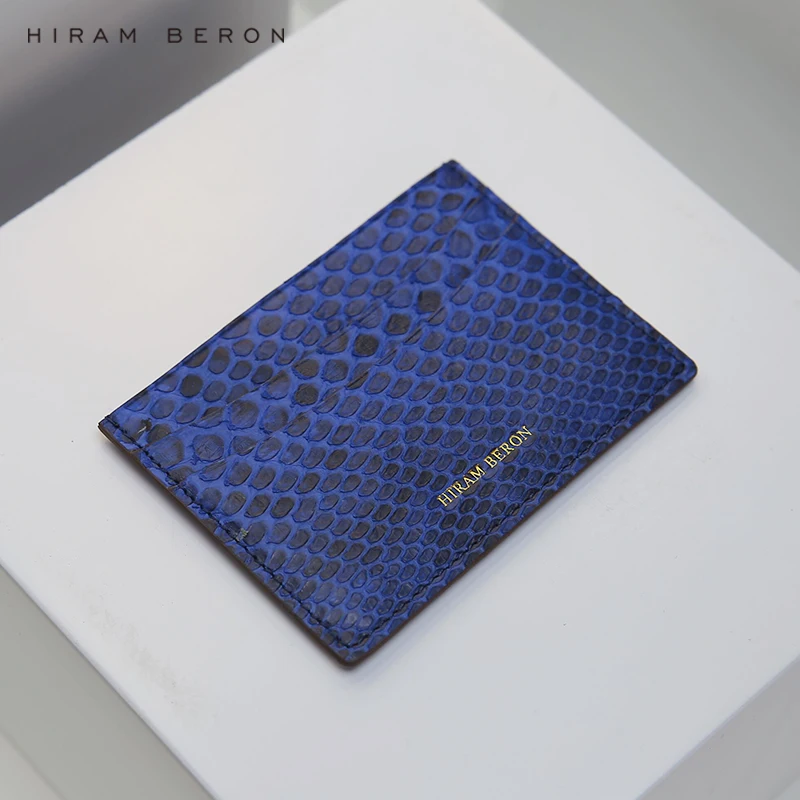 Роскошный тонкий мужской кошелек Hiram Beron со змеиной кожей индивидуальное
