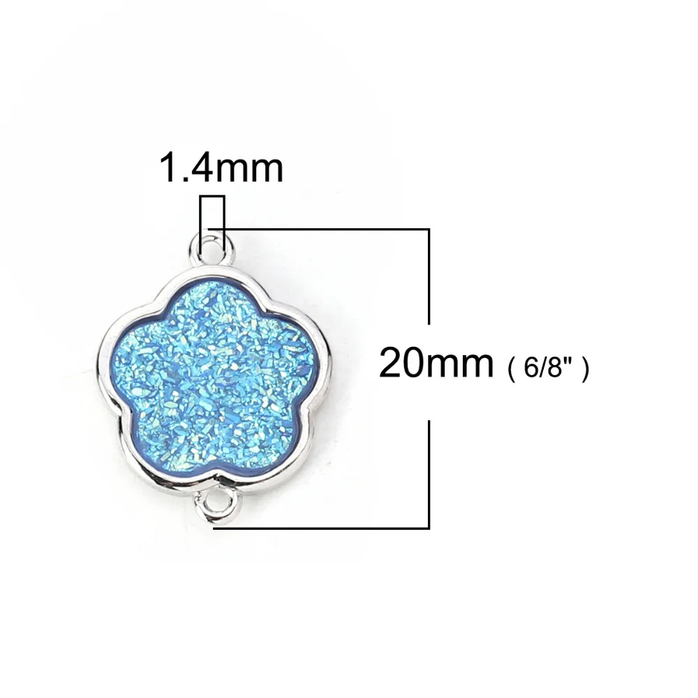 DoreenBeads медные и Синтетические кварцевые соединители Druzy/ Drusy цветок покрытый