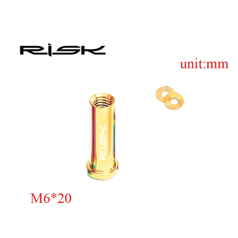 Риска M6* 10/15/20/25/30/40 мм Титан шоссейный велосипед C тормозной винты суппортов для Shimano 105/ULTEGRA/DURA ACE дисковые велосипедные тормозные винты - Цвет: 20mm Golden