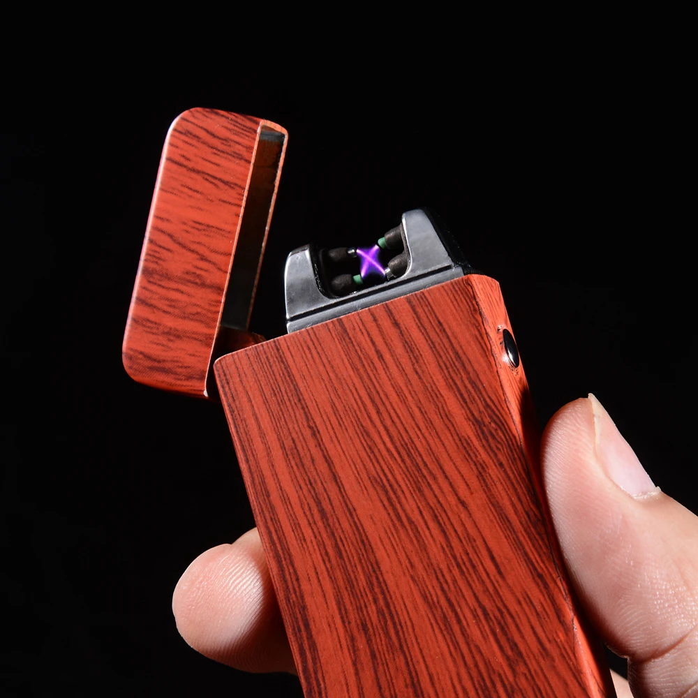 Новая двойная дуга usb зарядка Зажигалка Ветрозащитная электронная перезаряжаемая Зажигалка USB курительная Классическая электрическая зажигалка