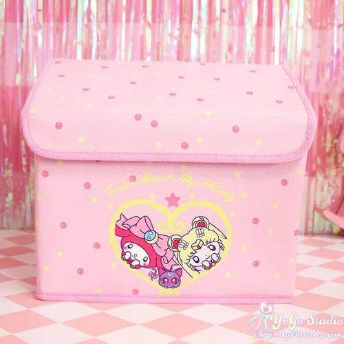 Мультяшная милая My Melody Cardcaptor Sakura Sailor Moon, косметичка для девочек, сумки для макияжа, игрушка, складная коробка для хранения, сумка-Органайзер - Цвет: Небесно-голубой