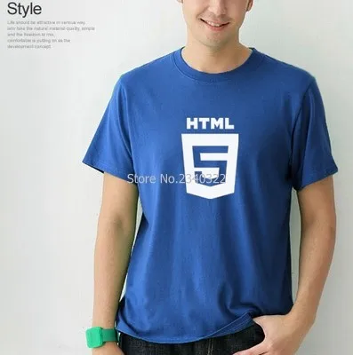 Новое поступление летняя мужская и женская футболка HTML5 хлопковая с короткими