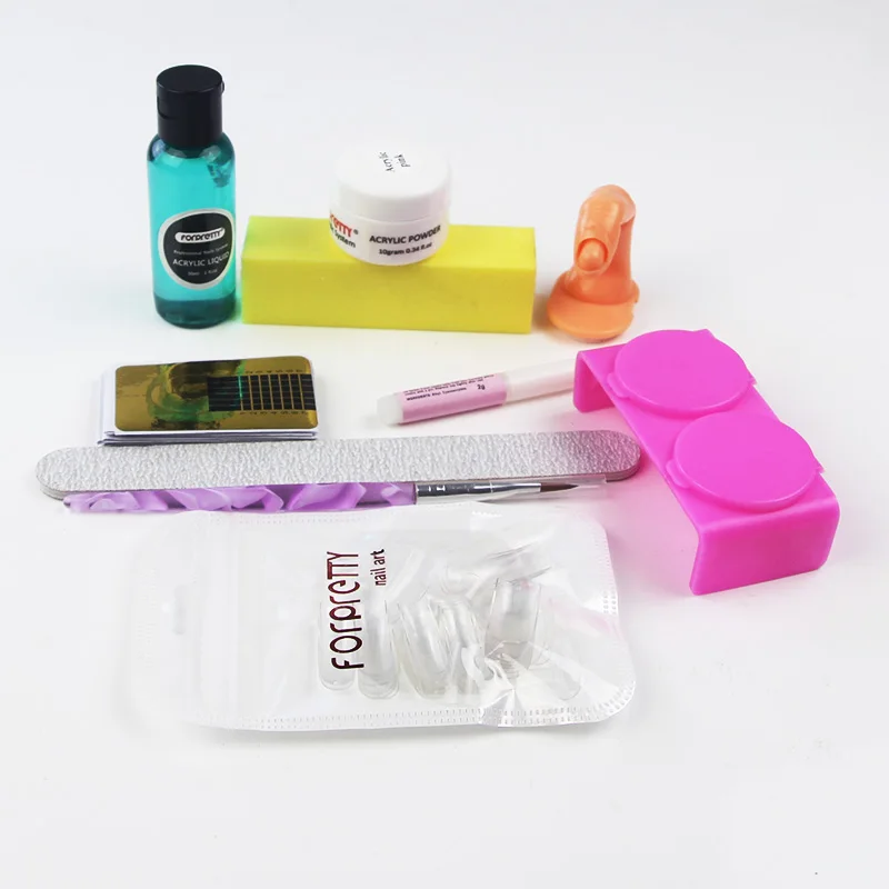 acrylic nail kit E Акриловый набор для маникюра, набор для наращивания ногтей, акриловый набор для маникюра, инструменты для маникюра, акриловый набор для маникюра - Цвет: acrylic nail kit E