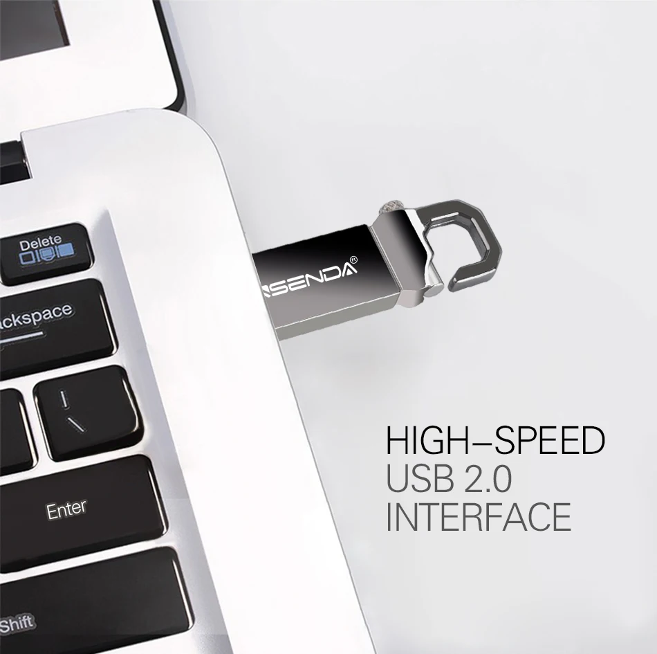 

WANSENDA Metal USB Flash Drive 64GB 32GB 16GB 8GB 4GB Key Chain Pen Drive Waterproof USB 2.0 Memory Stick Flash Drive Pendrive