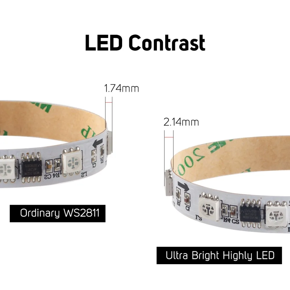 Светодиодная лента WS2811 5 м 30/48/60/96/144 светодиодов/м белый/черный PCB 1 Ic контроль 3