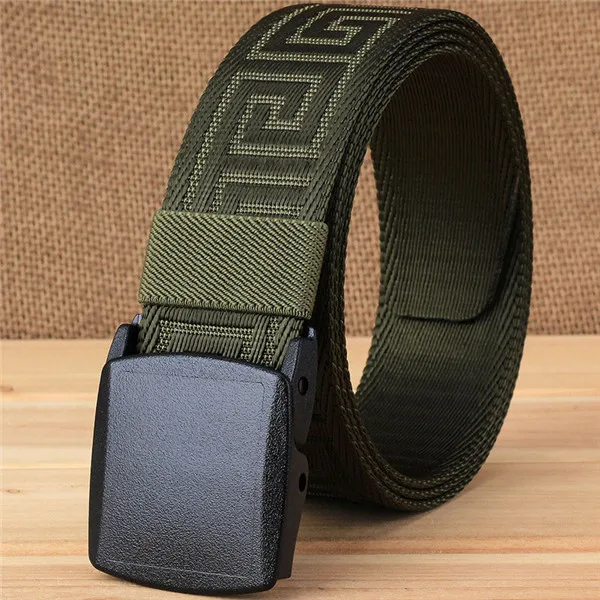 army green LannyQveen Мода Пластиковые Автоматический Пряжка нейлон ремень Мужской армии тактический ремень Для мужчин Военные Талии холст Ремни для Для мужчин - Цвет: army green