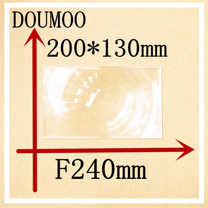 

Dropshippig 5pcs /lot 200*130 mm Focal length 240 mm Condenser lens Rectangle Plastic fresnel lens Plane magnificat fresnel lens
