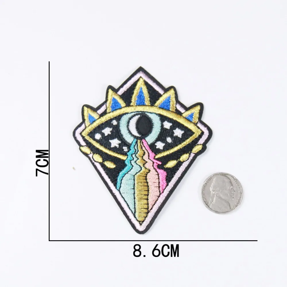 2 шт. радужные слезы глаза Луны вышивка высокое качество нашивка абстракция