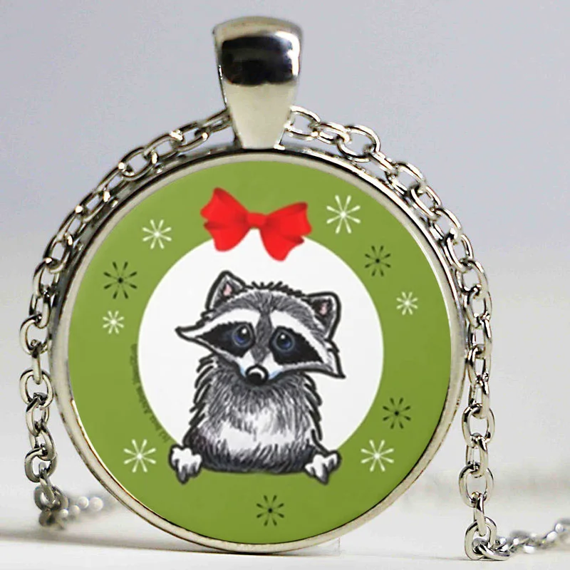 Оптовая продажа ожерелье с кулоном из енота ювелирные изделия животным рисунком