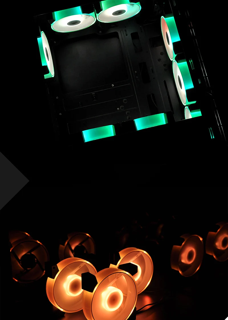 120*120*25 мм 5 шт./3 шт. корпус беззвучный Вентилятор охлаждения RGB светодиодный вентилятор охлаждения процессора компьютера с синхронизатором дистанционного управления