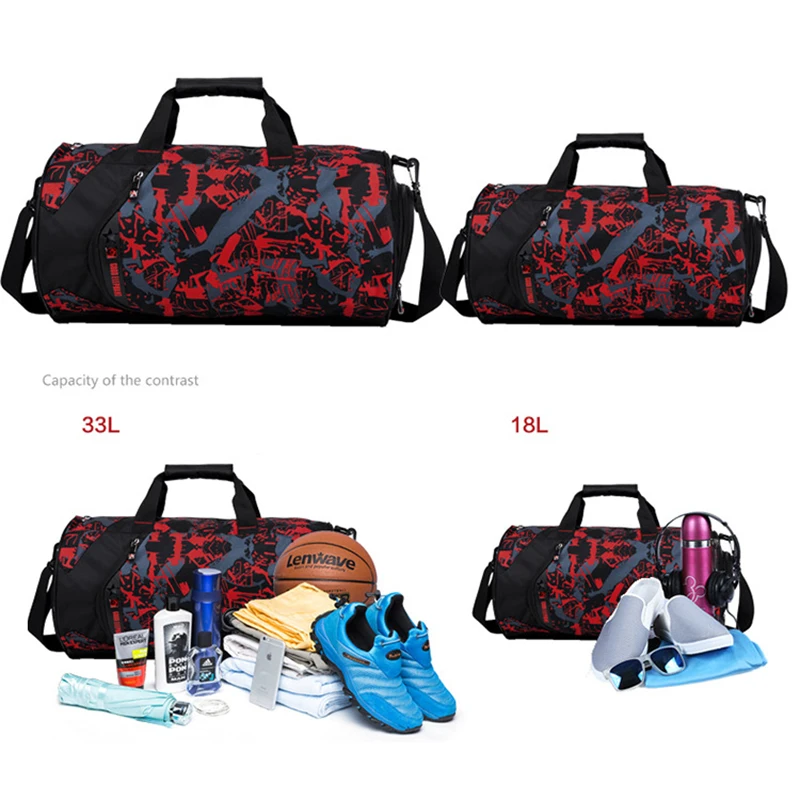 High Quality 18L / 33L Camo Color Shoulder Sports Bag For Gym Shoes Storage Basketball Bag Women Dance Yoga Fitness Bag SGC002