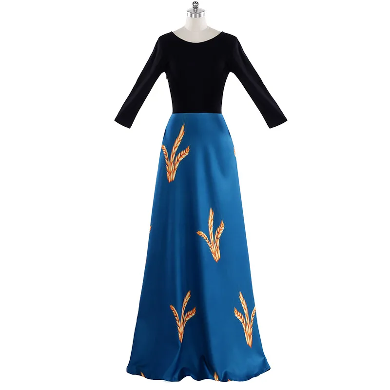 Высокое качество 2017 новое дизайнерское женское лоскутное синее черное Тонкое