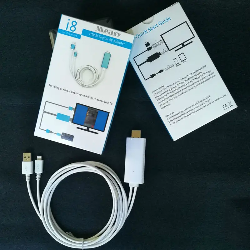 Measy i8 высокоскоростной 8 контактный USB кабель для HDMI HDTV AV TV Stick 1080P цифровой адаптер