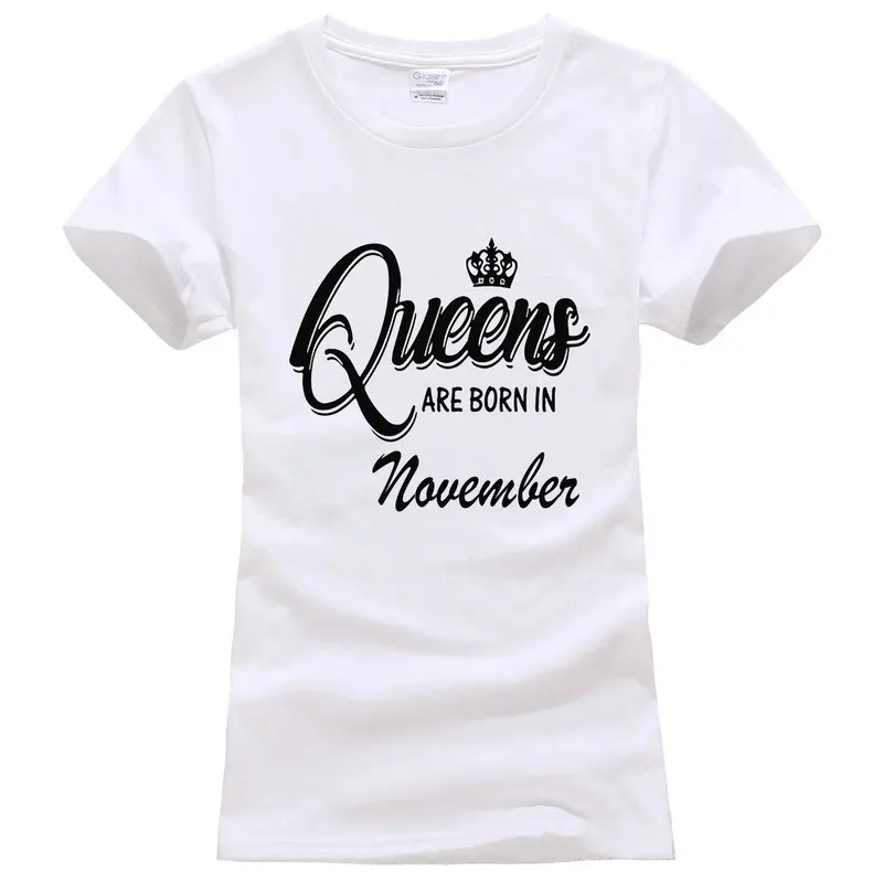 Заказ Хорошего Качества футболка шеи экипажа Queens рождаются в ноябре короткие