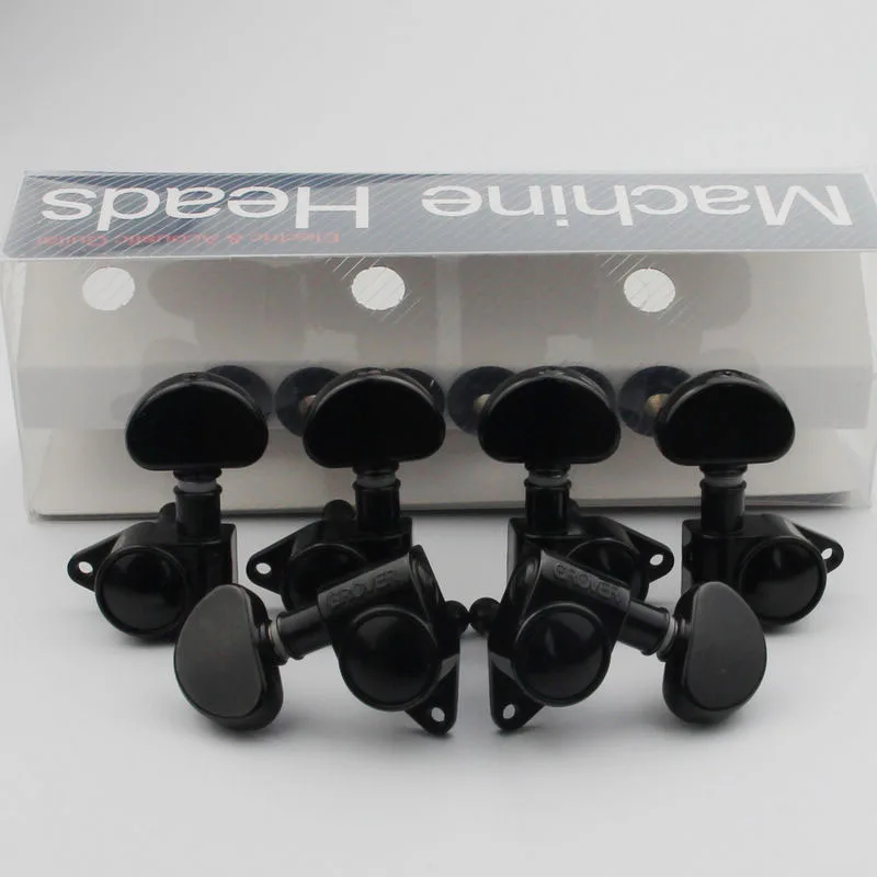 1 комплект головки для гитарного станка Grover Big ручки тюнера 3R + 3L Black|Детали и