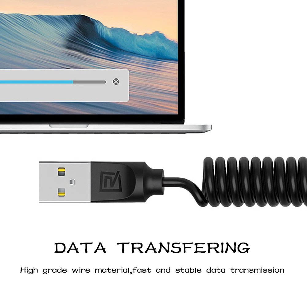Remax гибкий эластичный растягивающийся Micro USB кабель для передачи данных 2 4 A